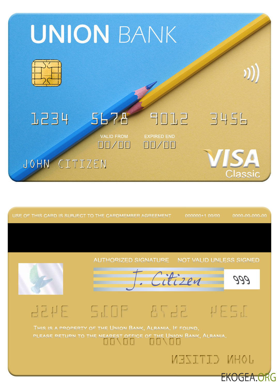 Carte visa de l'Union Bank d'Albanie